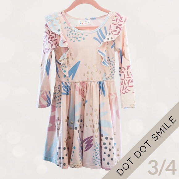 Dot Dot Smile SIZE 3/4 Long Sleeve Twirl Dresses – Bundle of 3 (Girls) - Picture 7 of 12